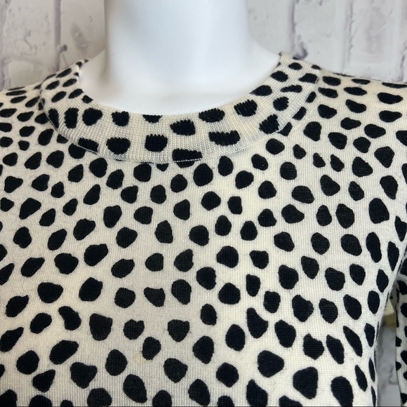 J Crew Merino Wool Pullover Sweater Womens Large Top Multicolor Leopard - Picture 8 of 11
